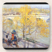 Childe Hassam - Pont Royal Paris Drink Coaster