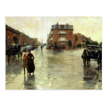 Childe Hassam - Rainy Day, Boston postcards