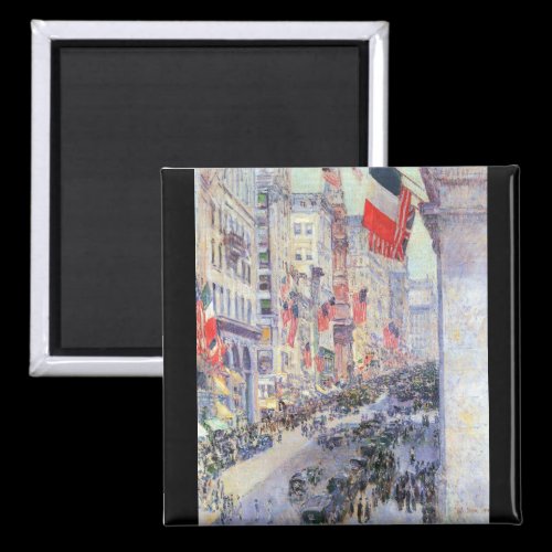 Childe Hassam - The avenue along 34th Street May 1 Refrigerator Magnet