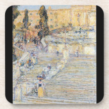 Childe Hassam - The Spanish steps Coasters
