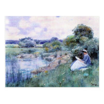 Childe Hassam - Woman reading postcards