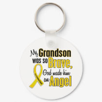 Childhood Cancer ANGEL 1 Grandson keychains