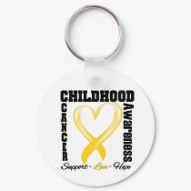 Childhood Cancer Awareness Brushed Heart Ribbon keychains