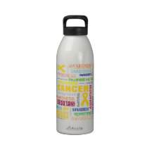 Childhood Cancer Awareness Collage Water Bottles