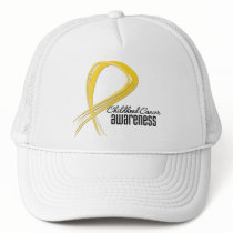 Childhood Cancer Awareness Grunge Ribbon hats