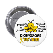 Childhood Cancer Awareness Month Bee 1.1 Pinback Button