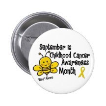 Childhood Cancer Awareness Month Bee 1.3 Buttons