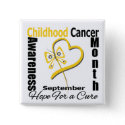 Childhood Cancer Awareness Month Butterfly Heart button