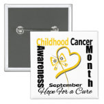 Childhood Cancer Awareness Month Butterfly Heart buttons