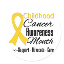 Childhood Cancer Awareness Month Gold Ribbon stickers