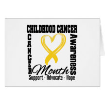 Childhood Cancer Awareness Month Heart Greeting Cards