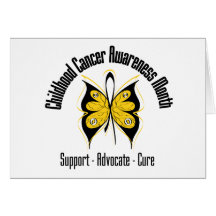 Childhood Cancer Awareness Month Ribbon Butterfly Cards