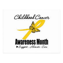 Childhood Cancer Awareness Month Ribbon Butterfly Postcard