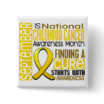 Childhood Cancer Awareness Month Ribbon I2 1.5 Pinback Buttons