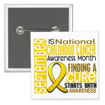 Childhood Cancer Awareness Month Ribbon I2 1.5 Pinback Buttons