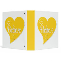 Childhood Cancer Believe Heart Binder