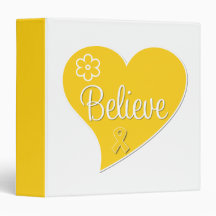Childhood Cancer Believe Heart Binder