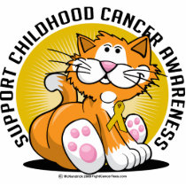 Childhood Cancer Cat photo sculptures