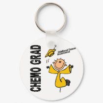 Childhood Cancer CHEMO GRAD 1 keychains
