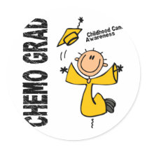 Childhood Cancer CHEMO GRAD 1 stickers