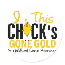 CHILDHOOD CANCER Chick Gone Gold stickers