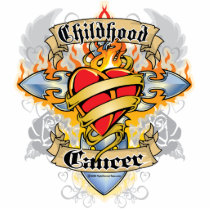 Childhood Cancer Cross & Heart photo sculptures