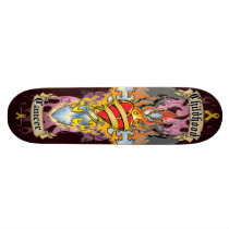 Childhood Cancer Cross & Heart skateboards