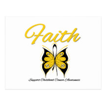 Childhood Cancer Faith Butterfly Ribbon Post Cards