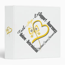 Childhood Cancer Faith Hope Love Butterfly Binder