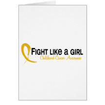 Childhood Cancer Fight Like A Girl 6.3 Greeting Card