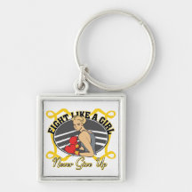 Childhood Cancer Fight Like A Girl Boxer Key Chain