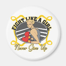 Childhood Cancer Fight Like A Girl Boxer Refrigerator Magnets