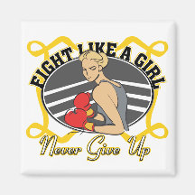 Childhood Cancer Fight Like A Girl Boxer Magnets