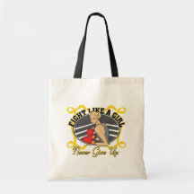 Childhood Cancer Fight Like A Girl Boxer Tote Bag