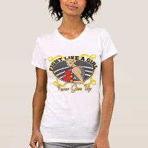 Childhood Cancer Fight Like A Girl Boxer Tee Shirts