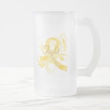 Childhood Cancer Fight Like a Girl Flourish Coffee Mug