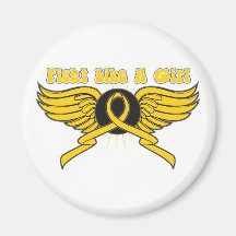 Childhood Cancer Fight Like A Girl Wings Refrigerator Magnet