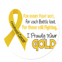 Childhood Cancer For Every…..I Proudly Wear Gold 1 Stickers