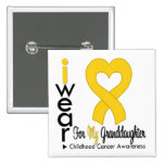 Childhood Cancer Gold Heart Ribbon Granddaughter buttons