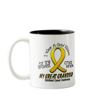 Childhood Cancer Gold Ribbon For My Great Grandson mugs
