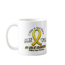 Childhood Cancer Gold Ribbon For My Great Grandson mugs