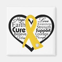 Childhood Cancer Heart Ribbon Collage Magnet