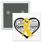 Childhood Cancer Heart Ribbon Collage buttons