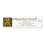Childhood Cancer Hero On Board Bumper Sticker