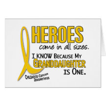 Childhood Cancer Heroes All Sizes 1 Granddaughter Greeting Card