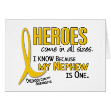 Childhood Cancer Heroes All Sizes 1 Nephew Greeting Card