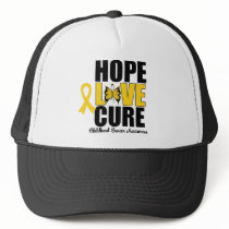 Childhood Cancer Hope Love Cure hats by giftsforawareness Childhood Cancer Hope Love Cure hats