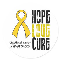 Childhood Cancer Hope Love Cure Ribbon stickers