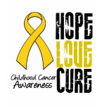 Childhood Cancer Hope Love Cure Ribbon t-shirts