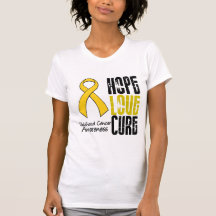 Childhood Cancer Hope Love Cure Ribbon Tshirt